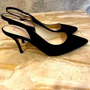 Marc Fisher black suede sling back heels. New condition, never worn.